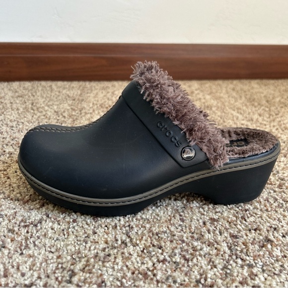 Crocs Cobbler Eva Women's Size 8 Brown Faux Fur Lined Clogs Mules Shoes (11552) - Picture 5 of 11